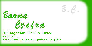 barna czifra business card